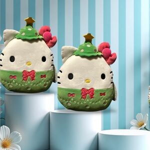 NWT Hello Kitty Squishmallow with Pink Bow and Green Outfit